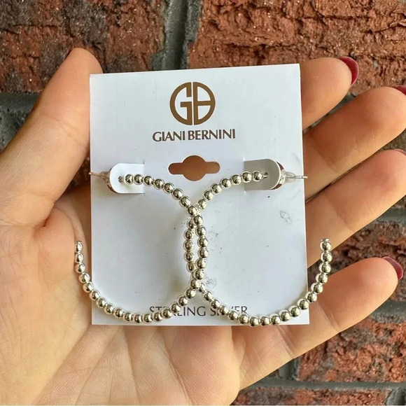 925 Sterling Silver Giani Bernini Hoop 18k Gold Over Silver& SS Earrings NWT - Picture 1 of 7
